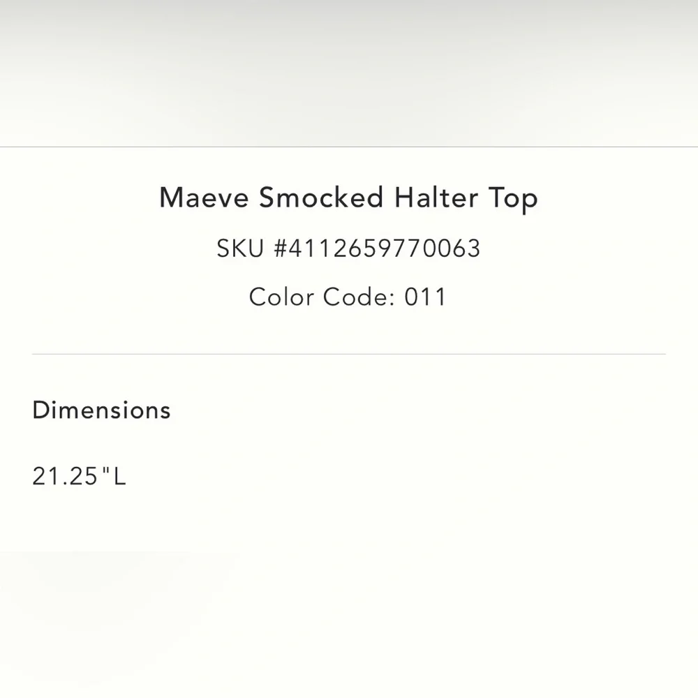 NWT Anthropologie x Maeve Smocked Halter Top - Picture 6 of 6